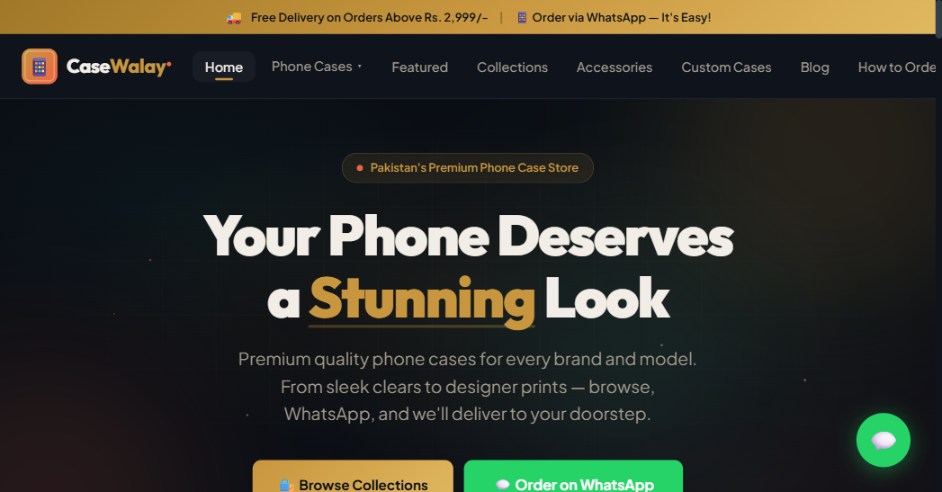 CaseWalay — Premium phone cases e-commerce store in Pakistan. Built end-to-end with AI — from design generation to production deployment on Vercel.